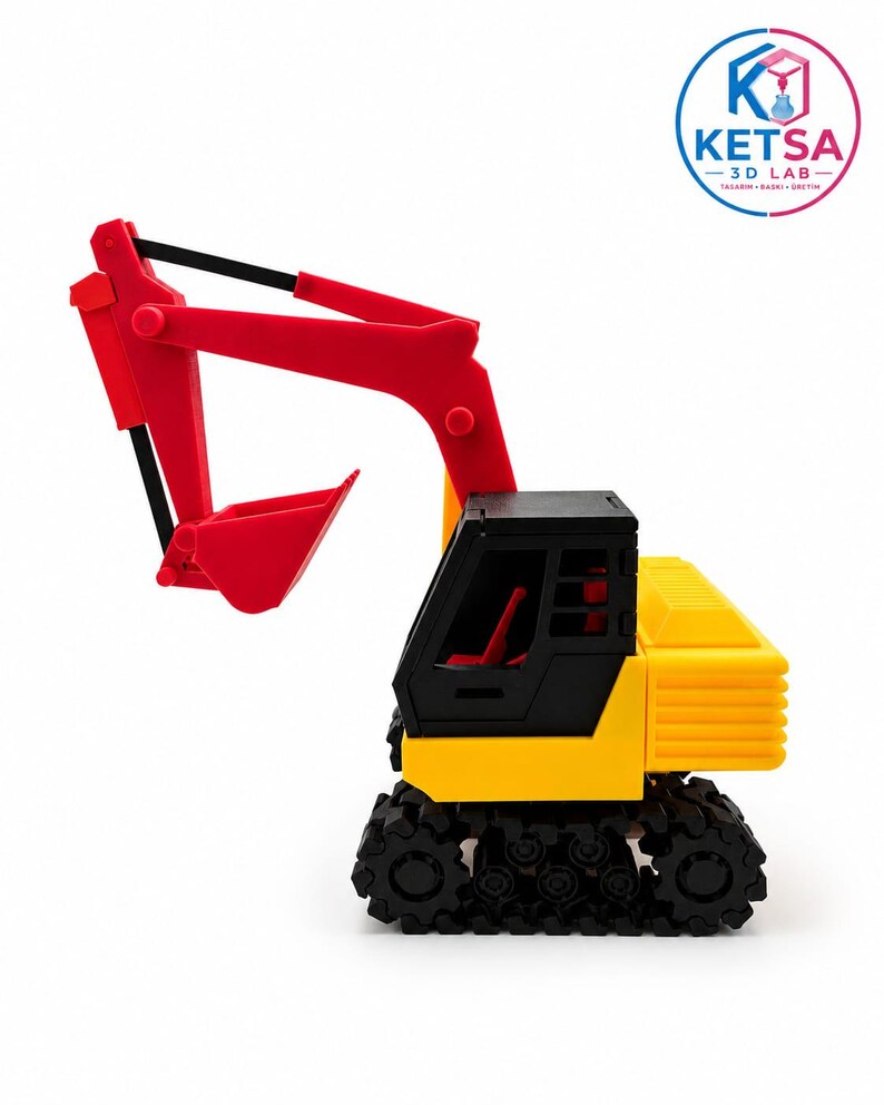 Hareketli Kollu 3D Baskı Ekskavatör Modeli